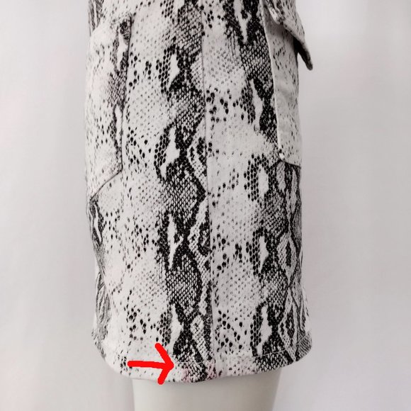 West of Melrose Black and White Snake Print Button Down Mini Skirt - Picture 15 of 15